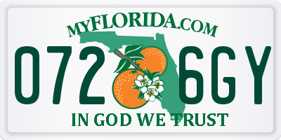FL license plate 0726GY