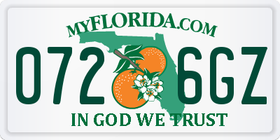 FL license plate 0726GZ