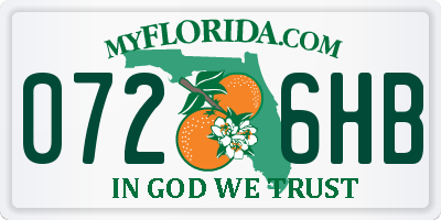 FL license plate 0726HB