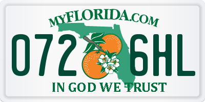 FL license plate 0726HL