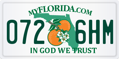 FL license plate 0726HM