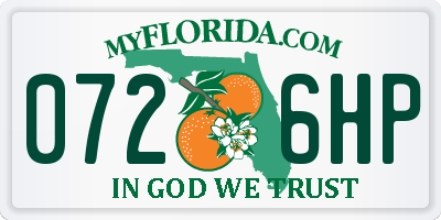 FL license plate 0726HP
