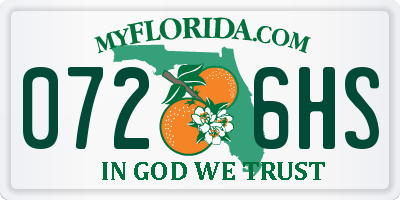 FL license plate 0726HS