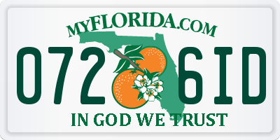 FL license plate 0726ID