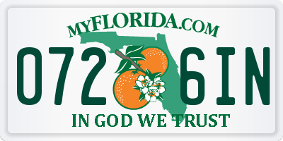 FL license plate 0726IN