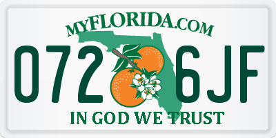 FL license plate 0726JF