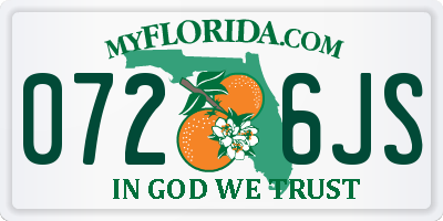 FL license plate 0726JS