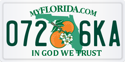 FL license plate 0726KA