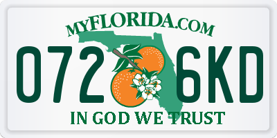 FL license plate 0726KD