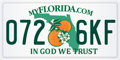 FL license plate 0726KF