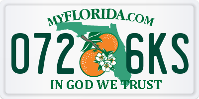 FL license plate 0726KS