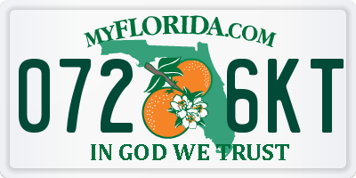 FL license plate 0726KT