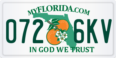 FL license plate 0726KV