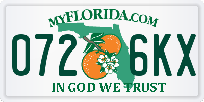 FL license plate 0726KX