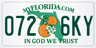 FL license plate 0726KY