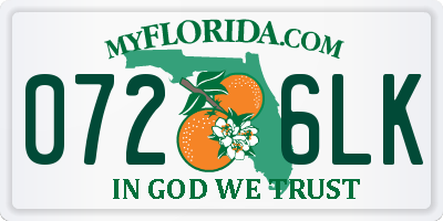 FL license plate 0726LK