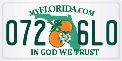 FL license plate 0726LO