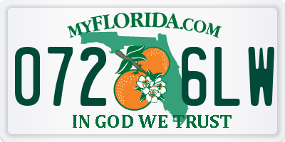 FL license plate 0726LW