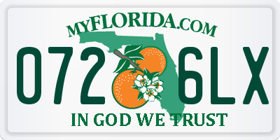 FL license plate 0726LX