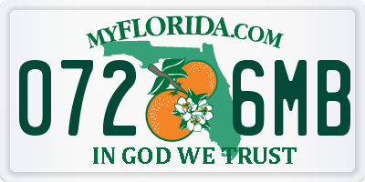 FL license plate 0726MB