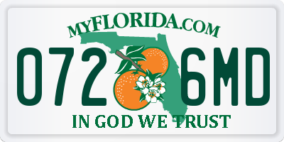 FL license plate 0726MD