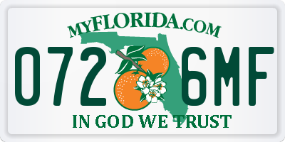 FL license plate 0726MF