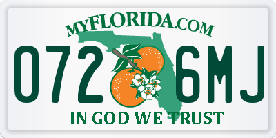 FL license plate 0726MJ