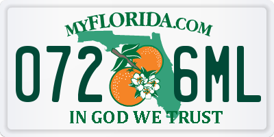 FL license plate 0726ML