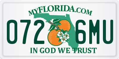 FL license plate 0726MU