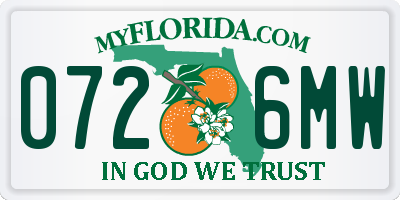 FL license plate 0726MW