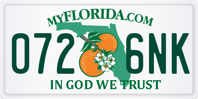 FL license plate 0726NK