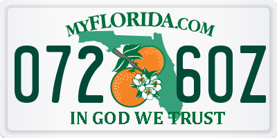 FL license plate 0726OZ