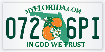 FL license plate 0726PI