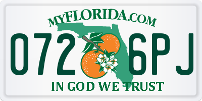 FL license plate 0726PJ