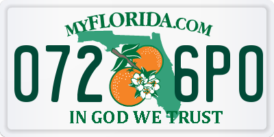 FL license plate 0726PO