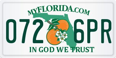 FL license plate 0726PR