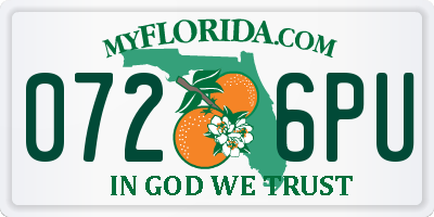FL license plate 0726PU