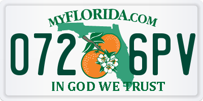 FL license plate 0726PV