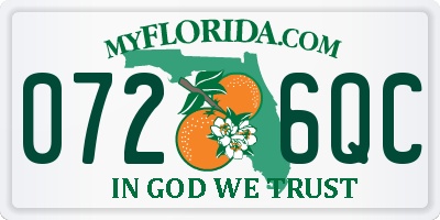 FL license plate 0726QC
