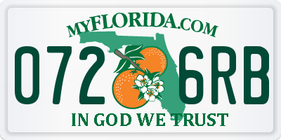 FL license plate 0726RB