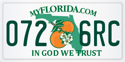 FL license plate 0726RC