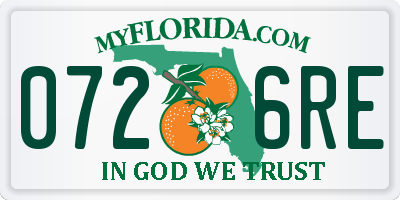 FL license plate 0726RE