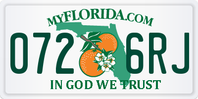 FL license plate 0726RJ