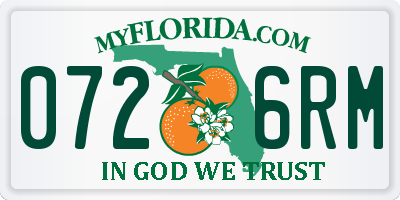 FL license plate 0726RM