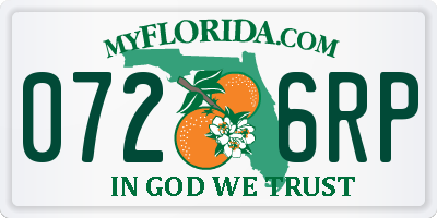 FL license plate 0726RP