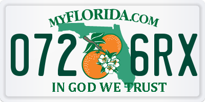 FL license plate 0726RX