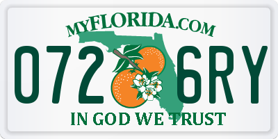 FL license plate 0726RY