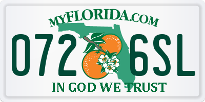 FL license plate 0726SL