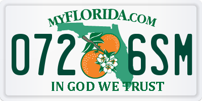 FL license plate 0726SM