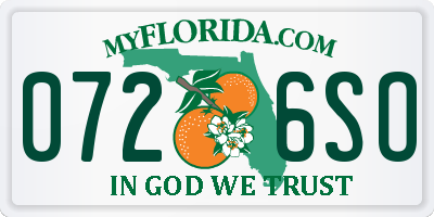 FL license plate 0726SO